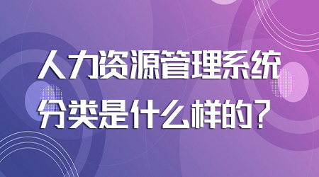 人力資源管理系統分類