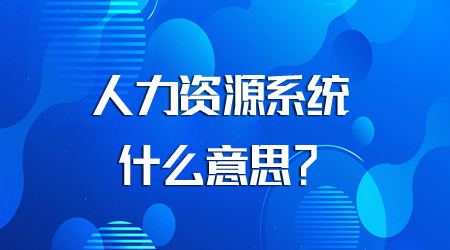 人力資源系統什么意思